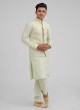 Dupion Silk Printed Nehru Jacket Suit